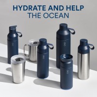 Ocean Bottle - Recycled Stainless Steel Drinks Reusable Water Bottle - Eco-Friendly & Reusable - Ocean Blue - 34 oz
